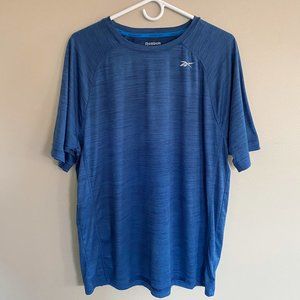 Reebok heathered blue performance workout shirt
